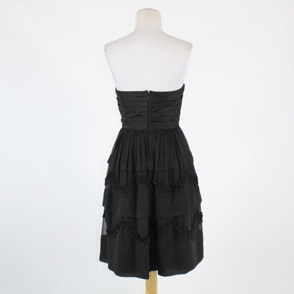 Jill Stuart black silk dress 12 - Picture 7 of 8